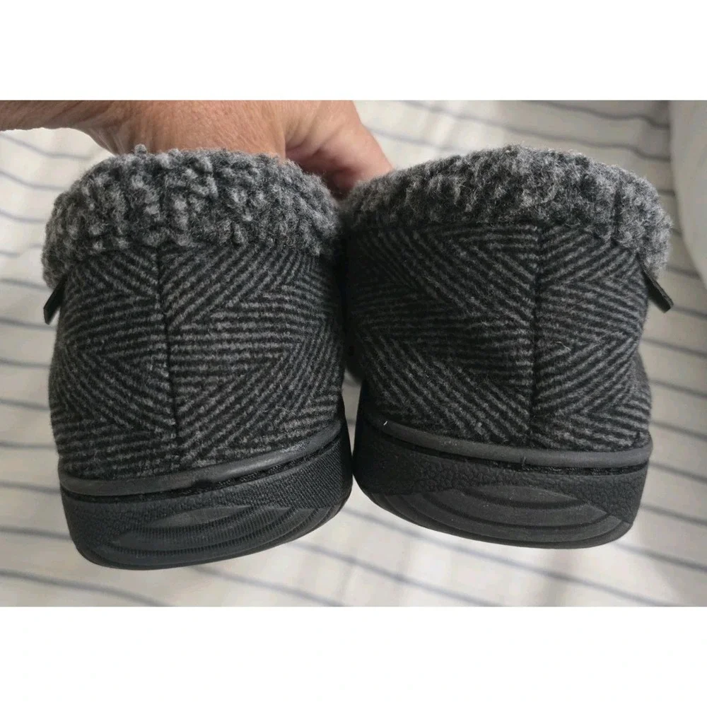 New‎ Men's Dearfoams Slip On Memory Foam Slippers, House Shoes, Gray Medium 9-10